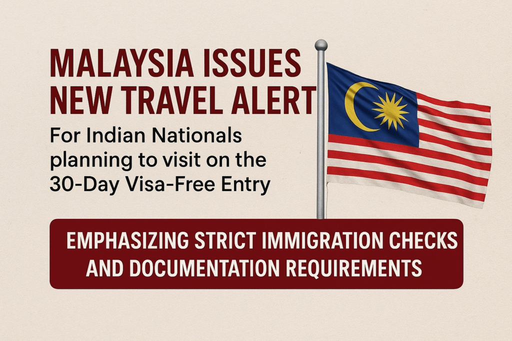 Malaysia travel advisory for Indian passport holders on 30-day visa-free entry”

“Indian travellers at Kuala Lumpur airport facing immigration checks”

“Visa-free entry to Malaysia with strict immigration requirements”

“Travel warning for Indian citizens visiting Malaysia 2025”